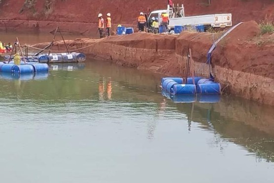 Dewatering of south pit at Backreef gold mine Dewatering of south pit at Backreef gold mine